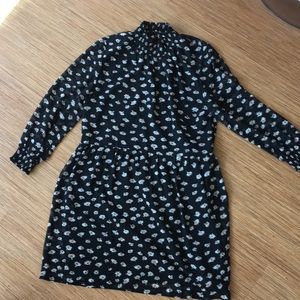 Black high-neck dress from Madewell.